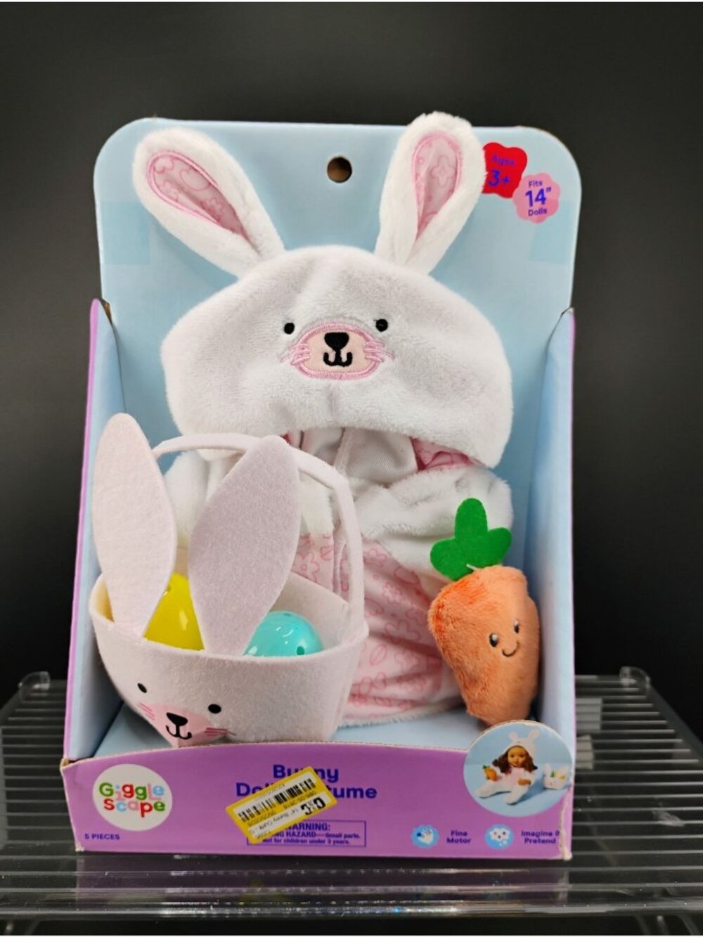 Gigglescape Bunny Doll Costume With Basket & Plush Carrot